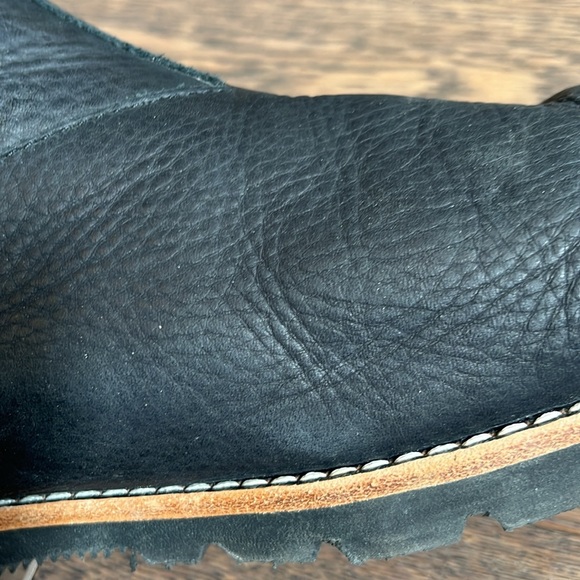 ROOTS SUPER-RARE SIZE 13 ANKLE BOOTS WITH ELASTIC SIDES PEBBLED BLACK LEATHER - Picture 3 of 9